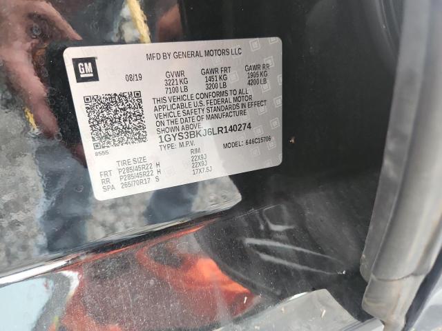 2020 Cadillac Escalade მანქანა იყიდება აუქციონზე, vin: 1GYS3BKJ6LR140274, აუქციონის ნომერი: 60254826