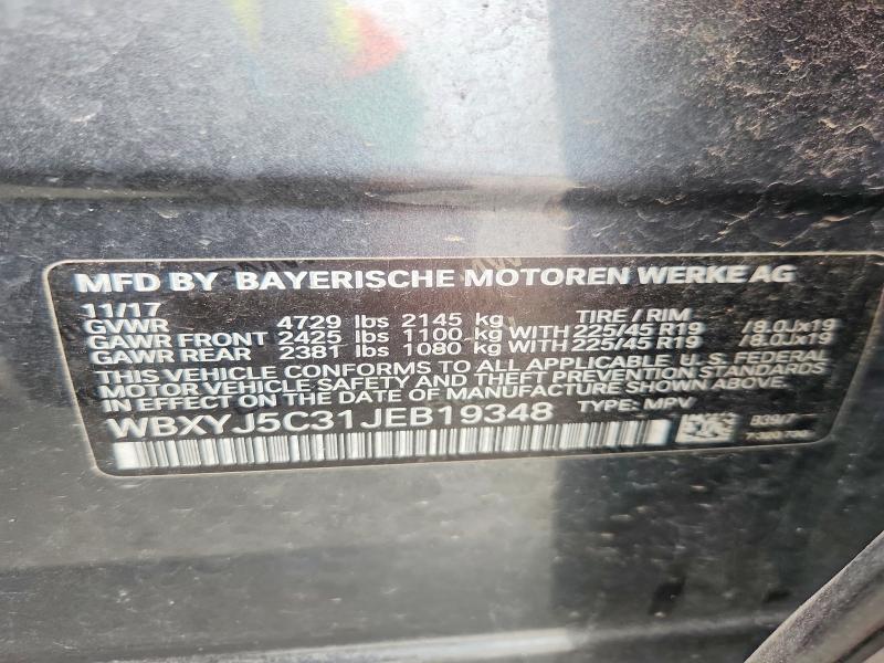 61926836 :رقم المزاد ، WBXYJ5C31JEB19348 vin ، 2018 Bmw X2 مزاد بيع