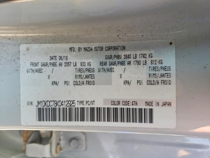 62745316 :رقم المزاد ، JM1DKDC78K0412925 vin ، 2019 Mazda Cx-3 مزاد بيع