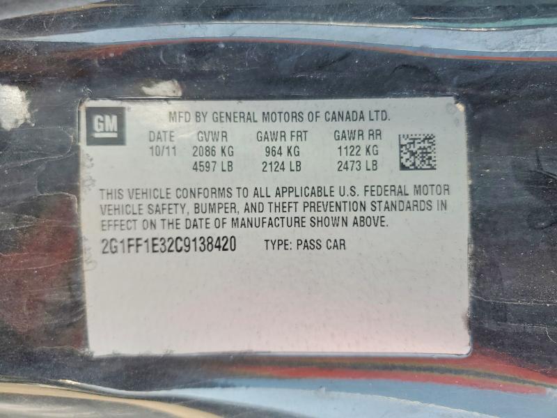 Aukcja sprzedaży 2012 Chevrolet Camaro, vin: 2G1FF1E32C9138420, numer aukcji: 59732076