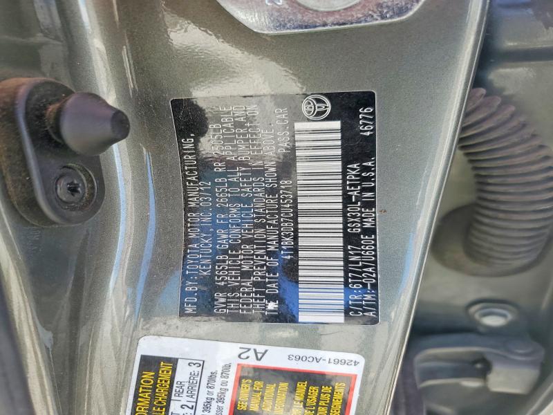 Aukcja sprzedaży 2012 Toyota Avalon, vin: 4T1BK3DB7CU453718, numer aukcji: 60678466