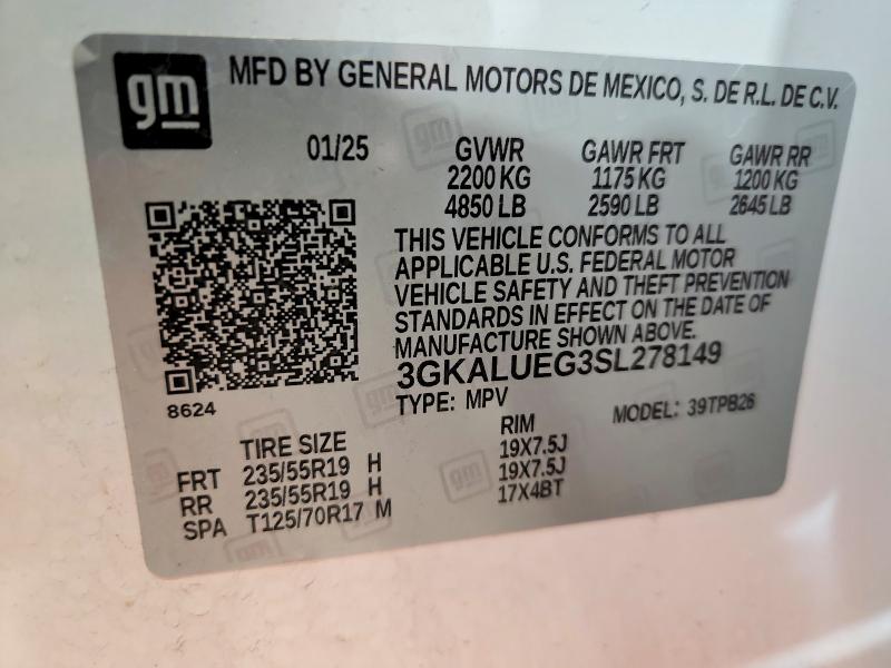 Aukcja sprzedaży 2025 Gmc Terrain, vin: 3GKALUEG3SL278149, numer aukcji: 61205056