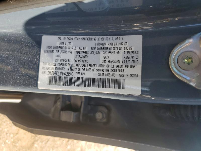 59329286 :رقم المزاد ، 3MVDMBCL1NM406640 vin ، 2022 Mazda Cx-30 مزاد بيع