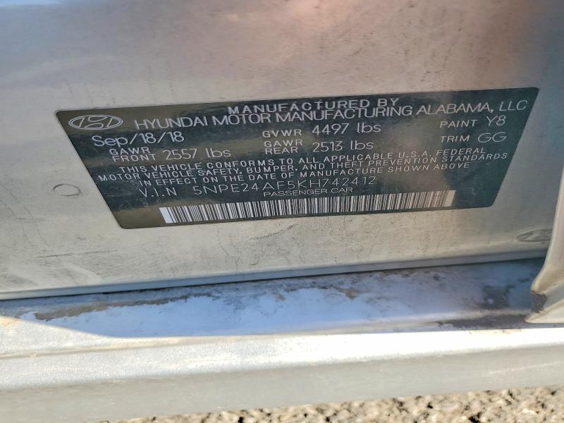 Продаж на аукціоні авто 2019 Hyundai Sonata, vin: 5NPE24AF5KH742412, номер лоту: 60246406