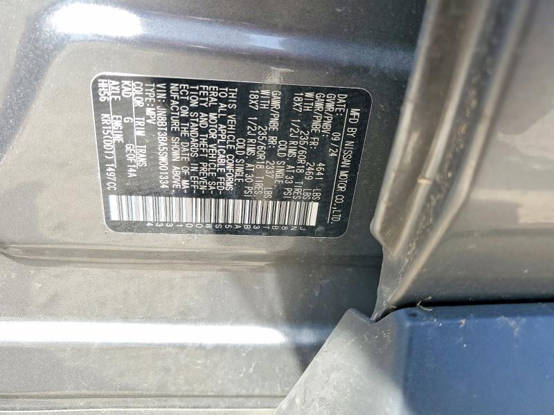 61510636 :رقم المزاد ، JN8BT3BA5SW001334 vin ، 2025 Nissan Rogue مزاد بيع