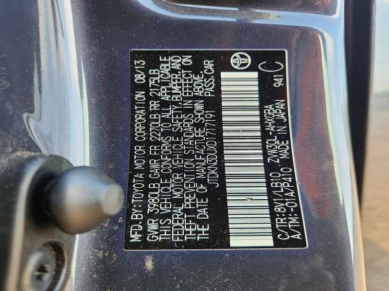 Aukcja sprzedaży 2013 Toyota Prius, vin: JTDKN3DUXD1717191, numer aukcji: 59251836
