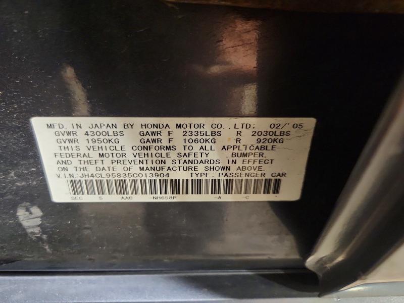 62840636 :رقم المزاد ، JH4CL95835C013904 vin ، 2005 Acura Tsx مزاد بيع