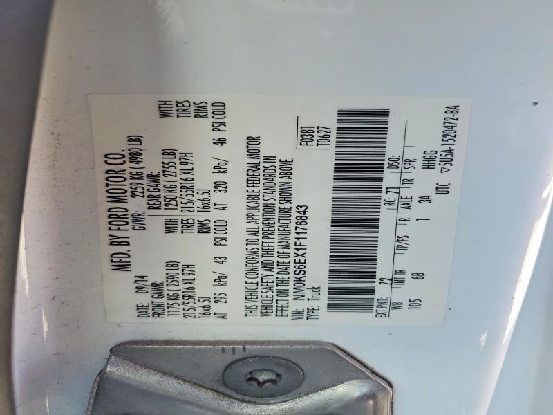 2015 Ford Transit Connect მანქანა იყიდება აუქციონზე, vin: NM0KS6EX1F1176843, აუქციონის ნომერი: 63224186
