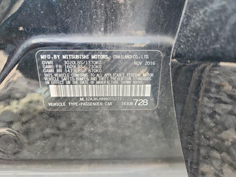 63483616 :رقم المزاد ، ML32A3HJ9HH015777 vin ، 2017 Mitsubishi Mirage مزاد بيع
