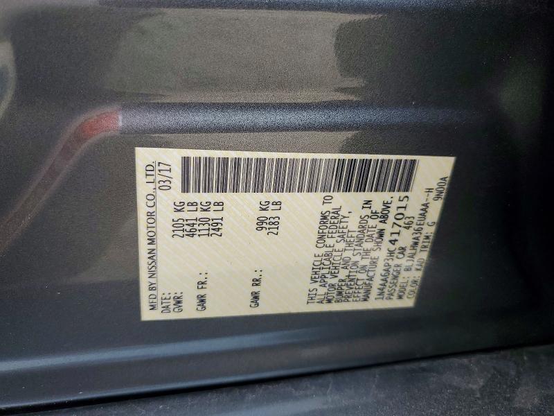 2017 Nissan Maxima მანქანა იყიდება აუქციონზე, vin: 1N4AA6AP3HC417015, აუქციონის ნომერი: 62395006
