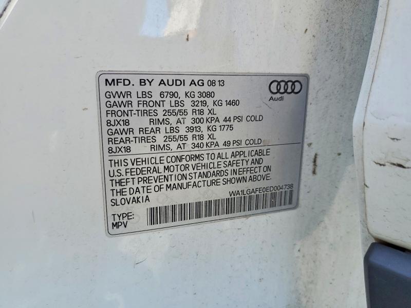 Aukcja sprzedaży 2014 Audi Q7, vin: WA1LGAFE0ED004738, numer aukcji: 62703346