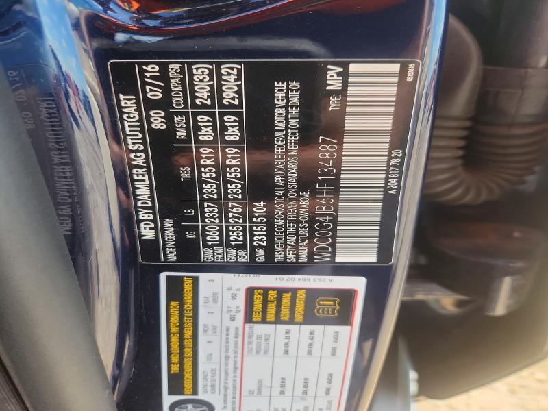 Aukcja sprzedaży 2017 Mercedes-benz Glc, vin: WDC0G4JB6HF134887, numer aukcji: 59977106
