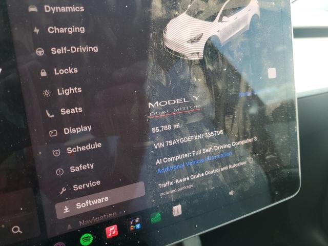 60769956 :رقم المزاد ، 7SAYGDEFXNF335796 vin ، 2022 Tesla Model Y مزاد بيع