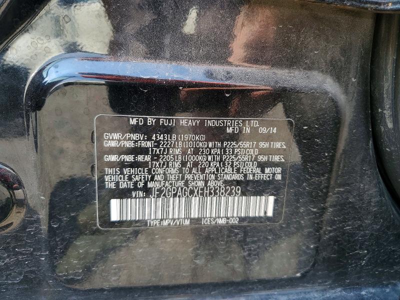 Aukcja sprzedaży 2014 Subaru Xv Crosstrek, vin: JF2GPAGCXEH338239, numer aukcji: 62159926