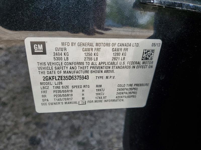 61184566 :رقم المزاد ، 2GKFLZE35D6375943 vin ، 2013 Gmc Terrain مزاد بيع