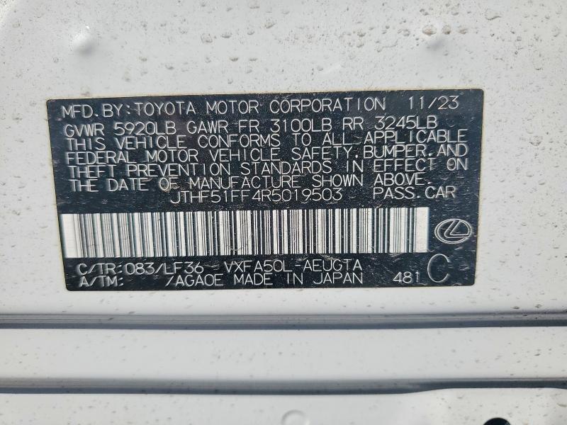 Продаж на аукціоні авто 2024 Lexus Ls 500, vin: JTHF51FF4R5019503, номер лоту: 61045516