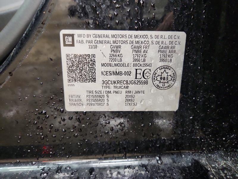 2018 Chevrolet Silverado მანქანა იყიდება აუქციონზე, vin: 3GCUKREC8JG625598, აუქციონის ნომერი: 60845806
