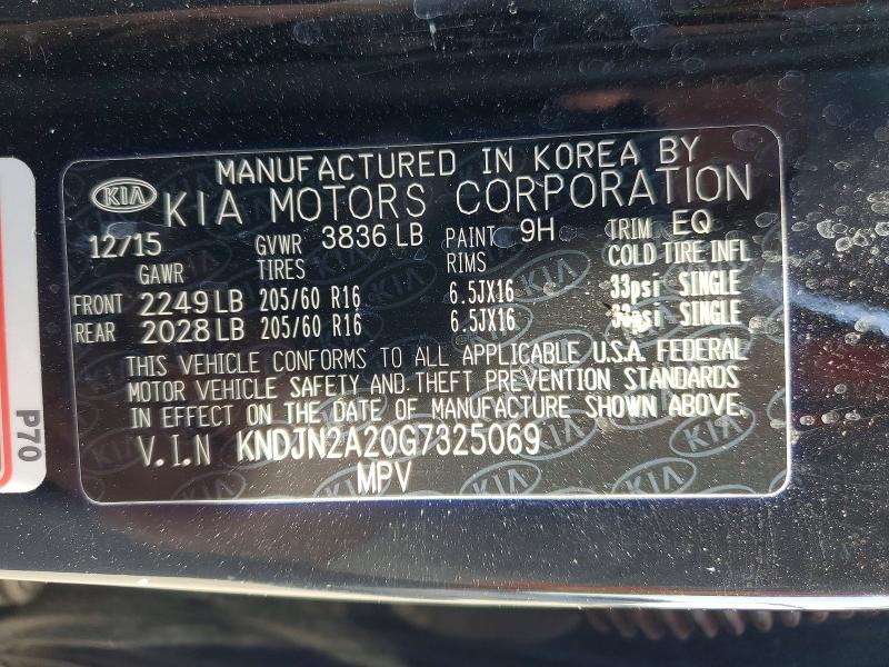 Aukcja sprzedaży 2016 Kia Soul, vin: KNDJN2A20G7325069, numer aukcji: 62983556