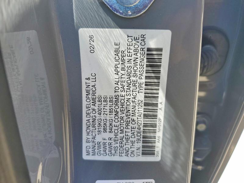 Продаж на аукціоні авто 2026 Acura Integra, vin: 19UDE4H23TA011252, номер лоту: 62229896