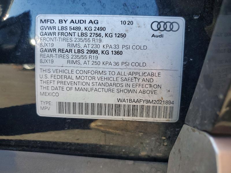 Aukcja sprzedaży 2021 Audi Q5, vin: WA1BAAFY9M2021894, numer aukcji: 60257346