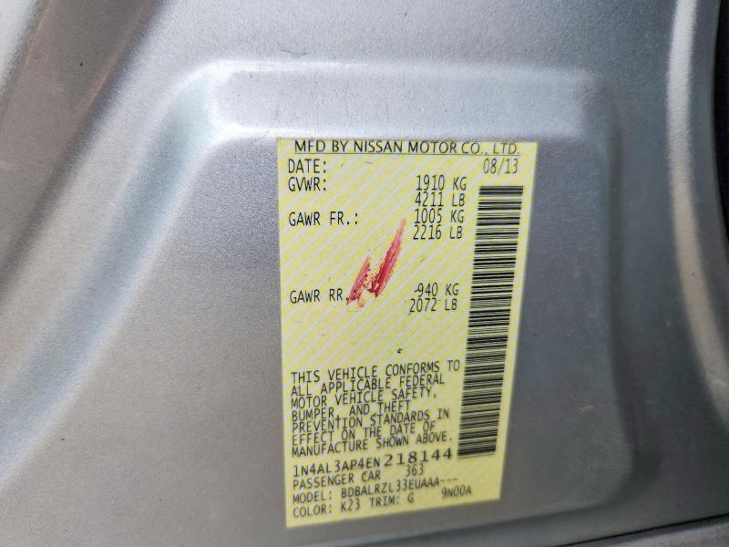 62546816 :رقم المزاد ، 1N4AL3AP4EN218144 vin ، 2014 Nissan Altima مزاد بيع