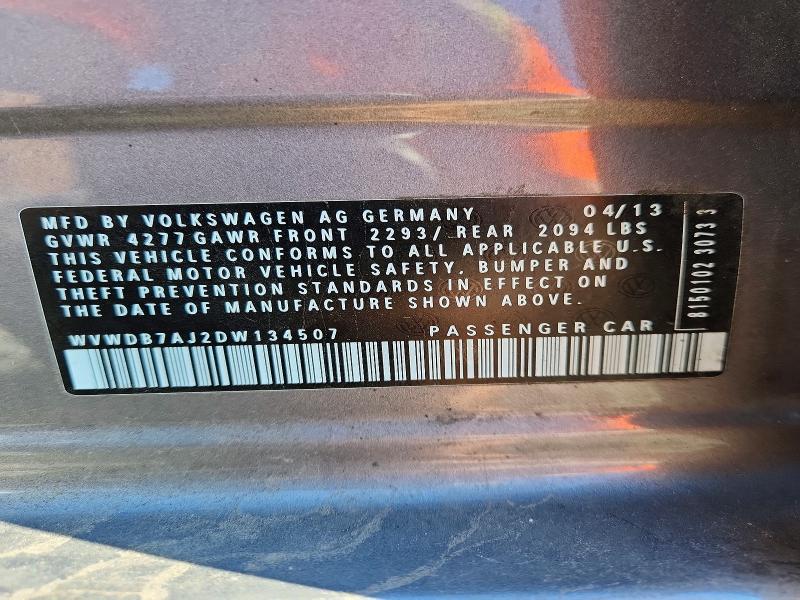 60083666 :رقم المزاد ، WVWDB7AJ2DW134507 vin ، 2013 Volkswagen Golf مزاد بيع