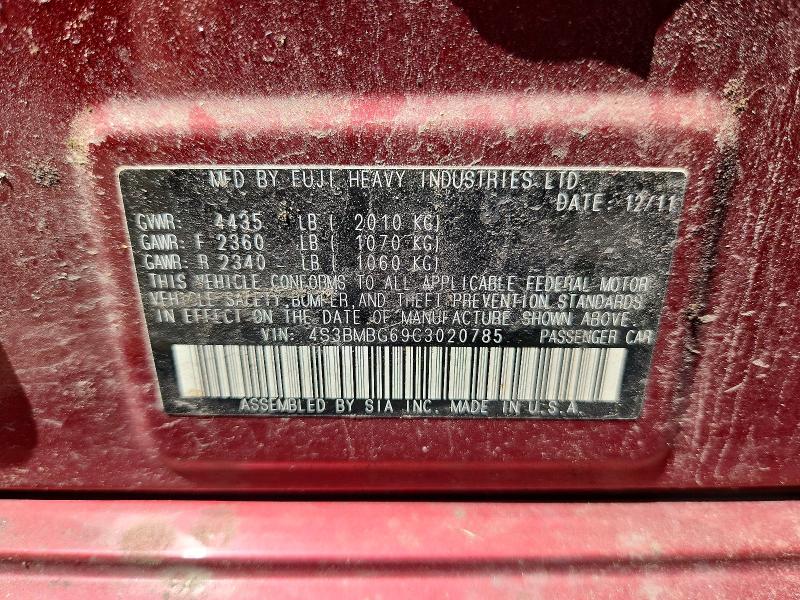 Продаж на аукціоні авто 2012 Subaru Legacy, vin: 4S3BMBG69C3020785, номер лоту: 60771026