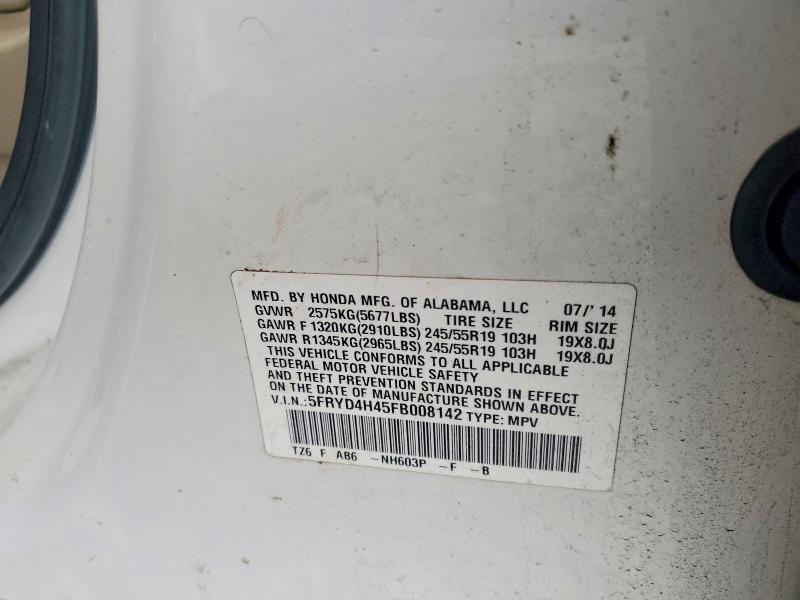2015 Acura Mdx მანქანა იყიდება აუქციონზე, vin: 5FRYD4H45FB008142, აუქციონის ნომერი: 63024686