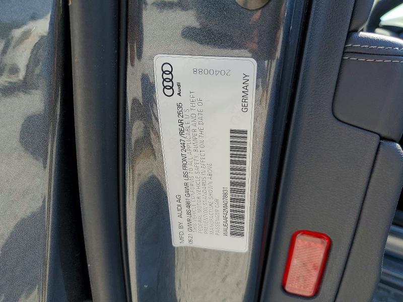 Продаж на аукціоні авто 2021 Audi A4, vin: WAUEAAF42MA078831, номер лоту: 62587366