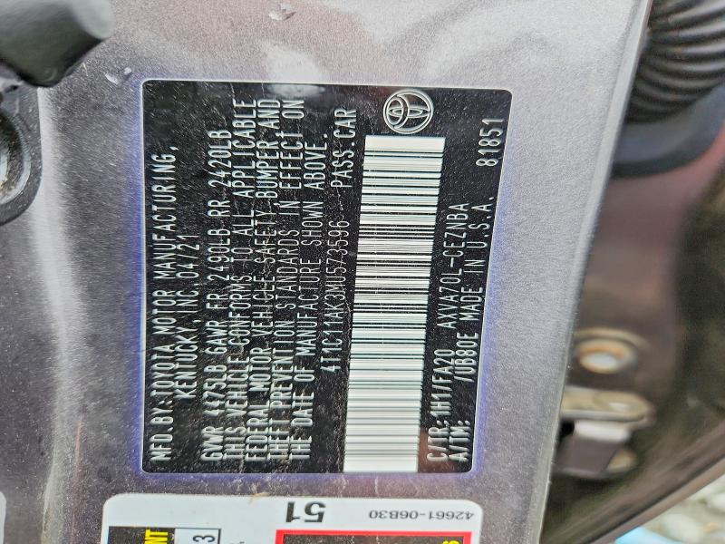 Aukcja sprzedaży 2021 Toyota Camry, vin: 4T1C11AK3MU573596, numer aukcji: 58686656