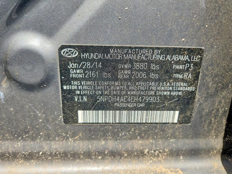 Продажа на аукционе авто 2014 Hyundai Elantra, vin: 5NPDH4AE4EH479903, номер лота: 60475076