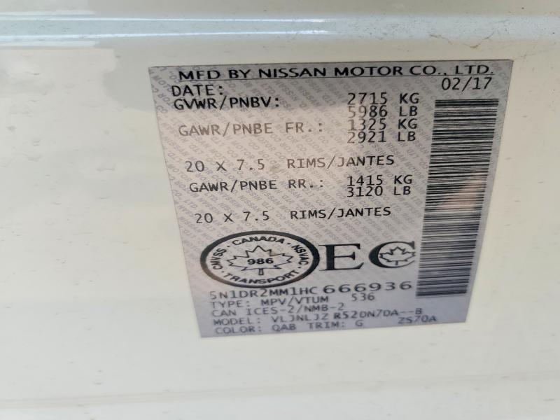 Продаж на аукціоні авто 2017 Nissan Pathfinder, vin: 5N1DR2MM1HC666936, номер лоту: 61623026