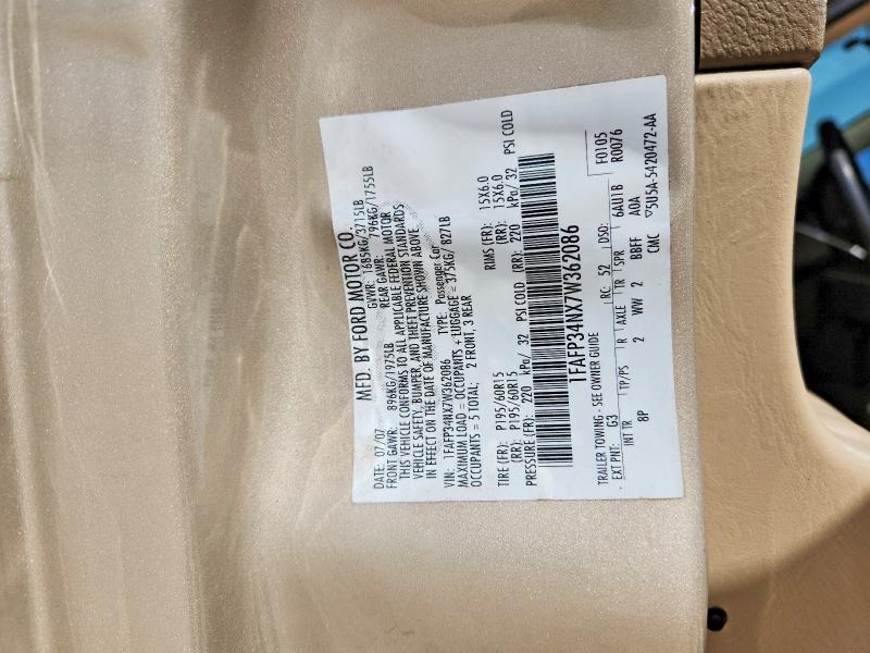 Aukcja sprzedaży 2007 Ford Focus, vin: 1FAFP34NX7W362086, numer aukcji: 61621416