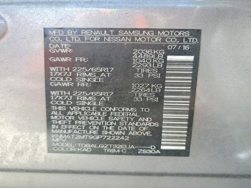 Aukcja sprzedaży 2016 Nissan Rogue, vin: KNMAT2MT9GP722242, numer aukcji: 60467996