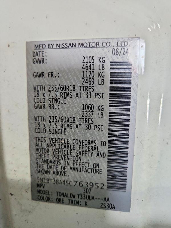 Aukcja sprzedaży 2025 Nissan Rogue, vin: 5N1BT3BA4SC763952, numer aukcji: 61447676