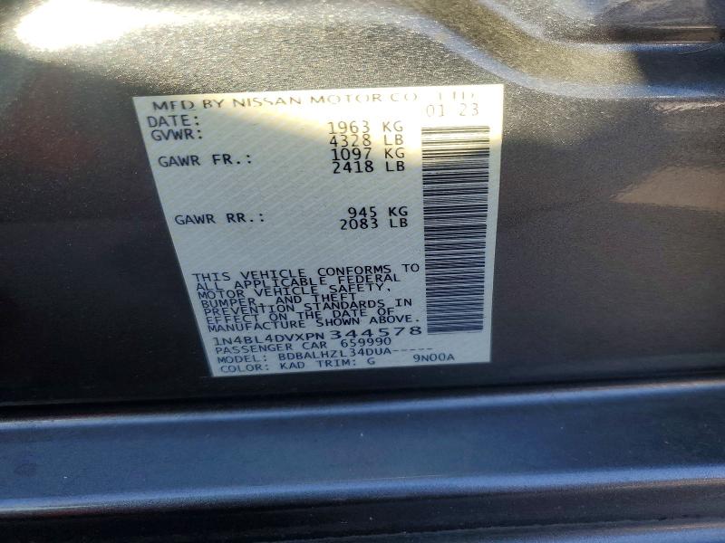 Продажа на аукционе авто 2023 Nissan Altima, vin: 1N4BL4DVXPN344578, номер лота: 62995456