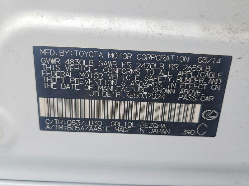 Продажа на аукционе авто 2014 Lexus Gs, vin: JTHBE1BLXE5037024, номер лота: 60668426