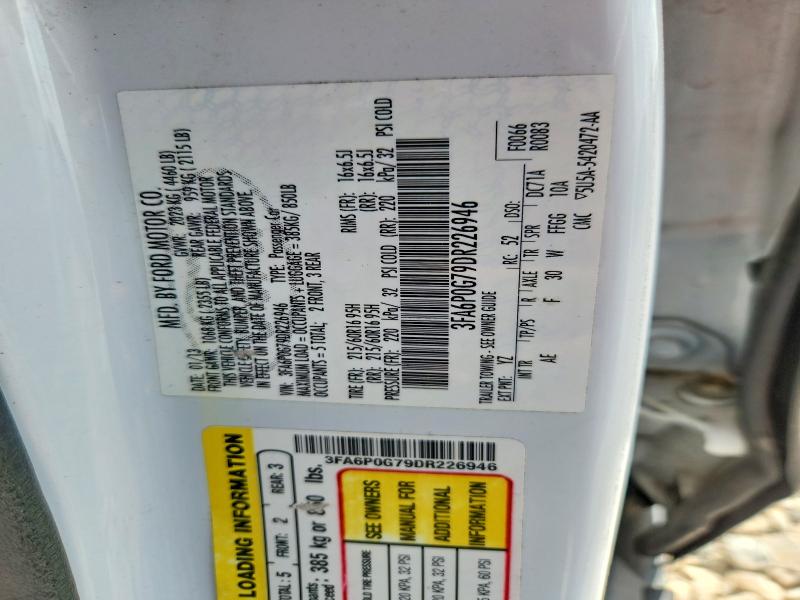 Aukcja sprzedaży 2013 Ford Fusion, vin: 3FA6P0G79DR226946, numer aukcji: 62601476