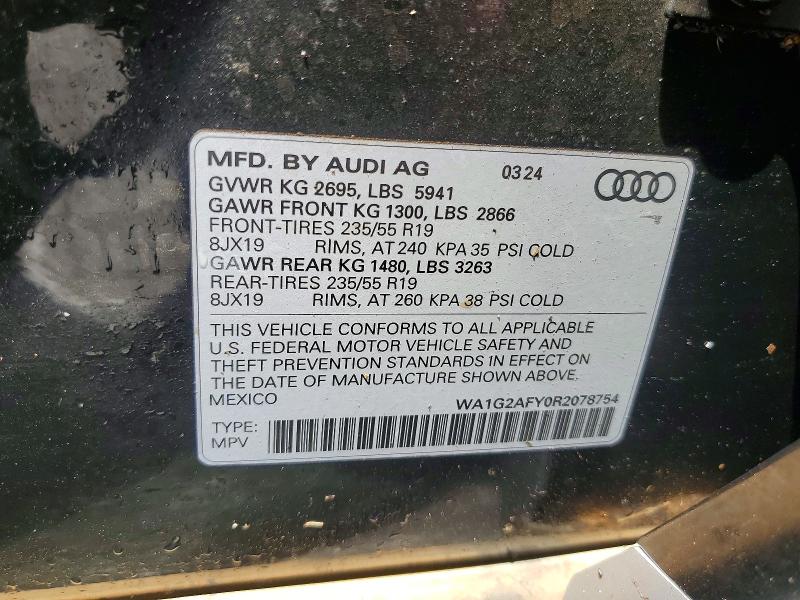 Aukcja sprzedaży 2024 Audi Q5 E, vin: WA1G2AFY0R2078754, numer aukcji: 62355386