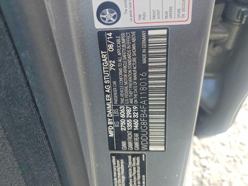 Aukcja sprzedaży 2015 Mercedes-benz S, vin: WDDUG8FB4FA118016, numer aukcji: 59549256