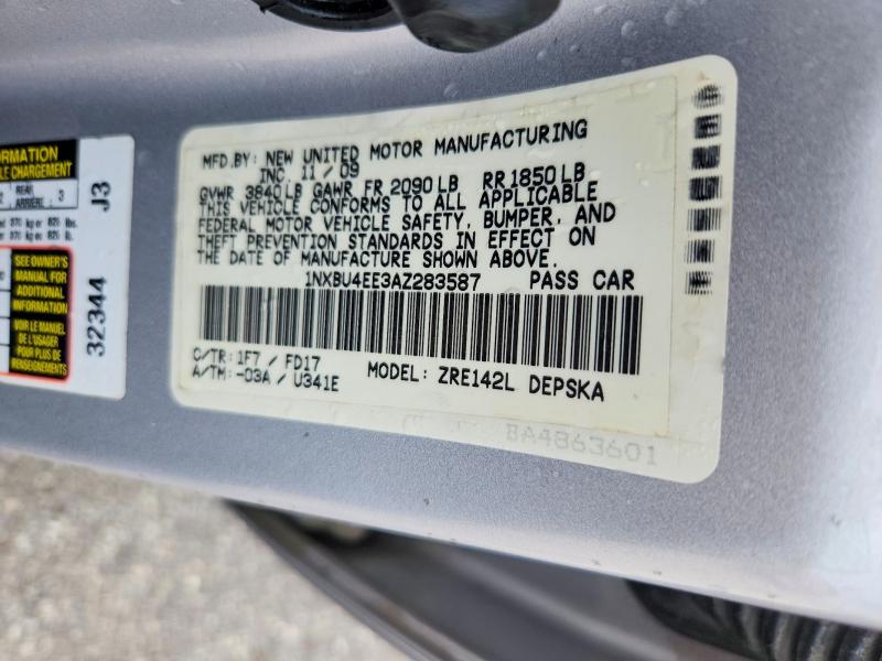 Aukcja sprzedaży 2010 Toyota Corolla, vin: 1NXBU4EE3AZ283587, numer aukcji: 59744916