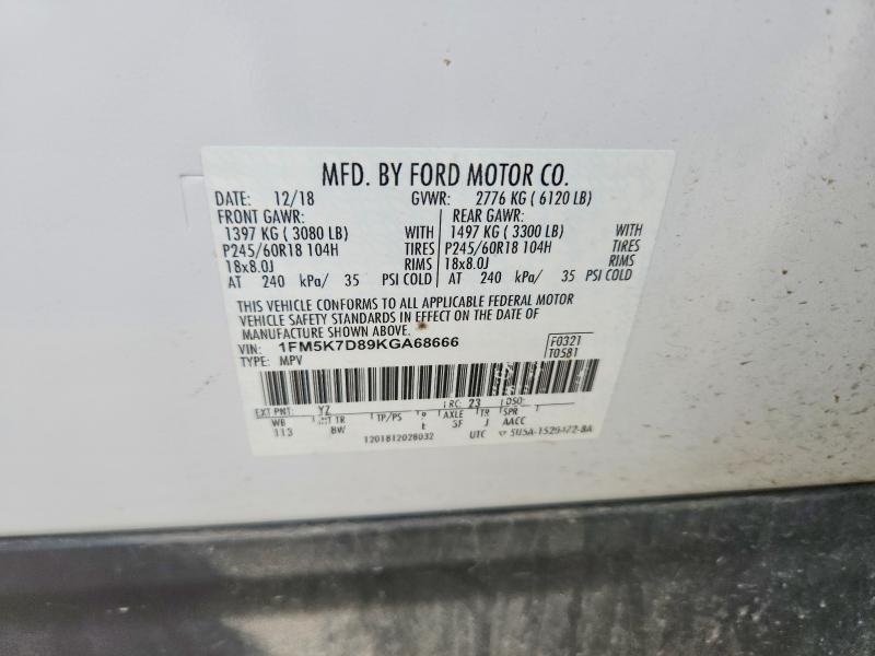 Продаж на аукціоні авто 2019 Ford Explorer, vin: 1FM5K7D89KGA68666, номер лоту: 63237696