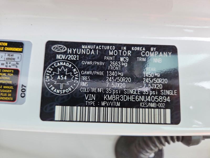 Продаж на аукціоні авто 2022 Hyundai Palisade, vin: KM8R3DHE6NU405894, номер лоту: 62069786