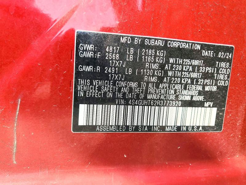 Aukcja sprzedaży 2024 Subaru Crosstrek, vin: 4S4GUHT62R3773920, numer aukcji: 61601956