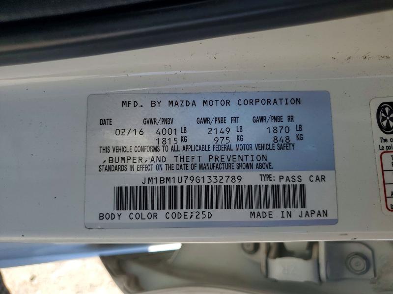 2016 Mazda 3 მანქანა იყიდება აუქციონზე, vin: JM1BM1U79G1332789, აუქციონის ნომერი: 60521986