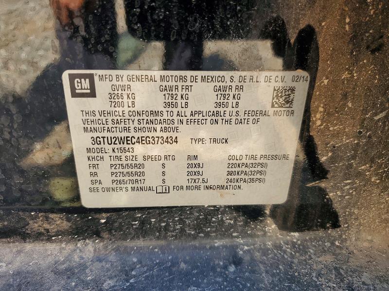 61881826 :رقم المزاد ، 3GTU2WEC4EG373434 vin ، 2014 Gmc Sierra مزاد بيع