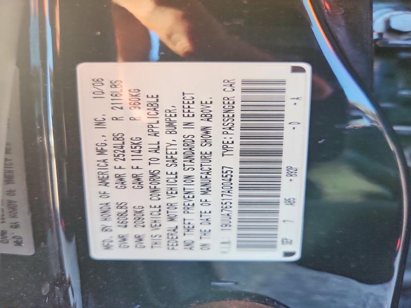 61731206 :رقم المزاد ، 19UUA76517A004557 vin ، 2007 Acura Tl مزاد بيع