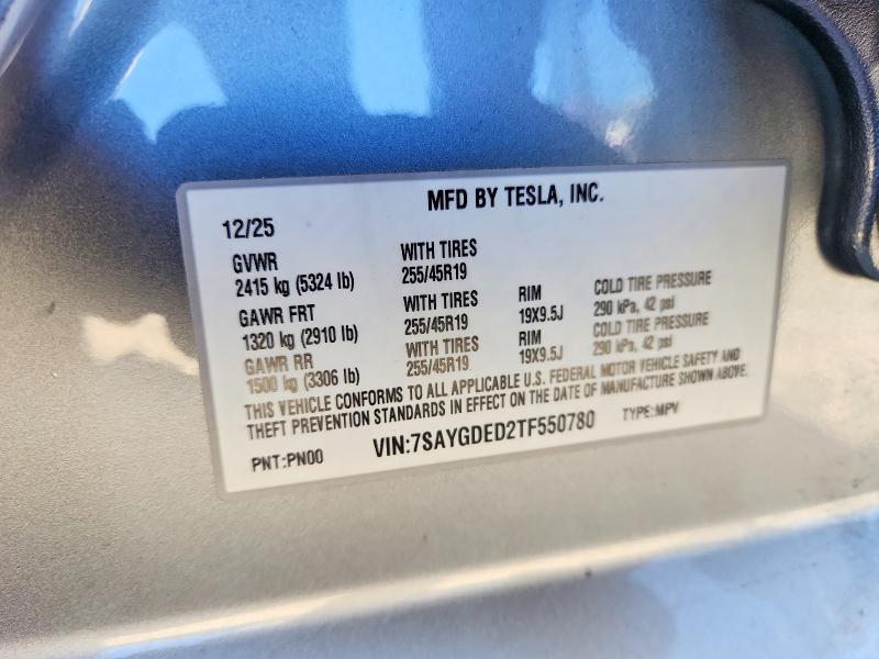 Auction sale of the 2026 Tesla Model Y, vin: 7SAYGDED2TF550780, lot number: 63382966