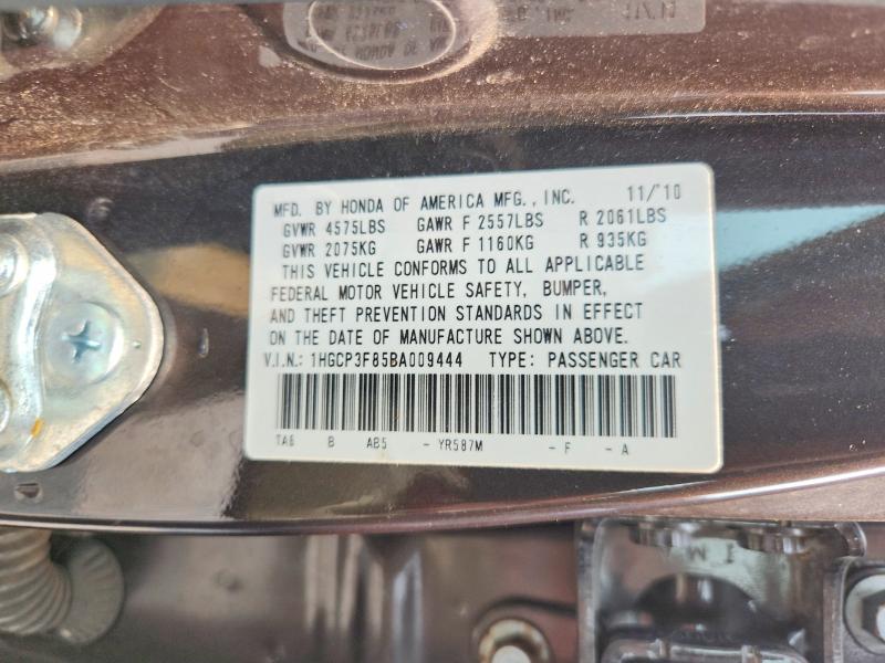 Продажа на аукционе авто 2011 Honda Accord, vin: 1HGCP3F85BA009444, номер лота: 60819046