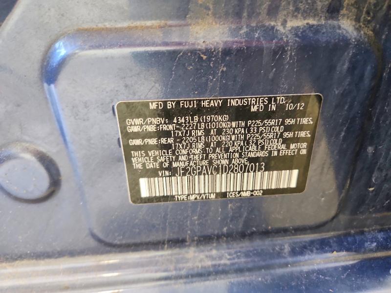Продаж на аукціоні авто 2013 Subaru Xv Crosstrek, vin: JF2GPAVC1D2807013, номер лоту: 60652426